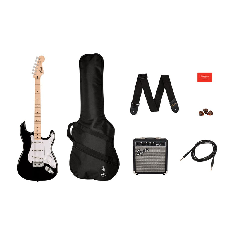 Squier Sonic Series Strat Pack - Black (inc. Amp, Cable and Strap)