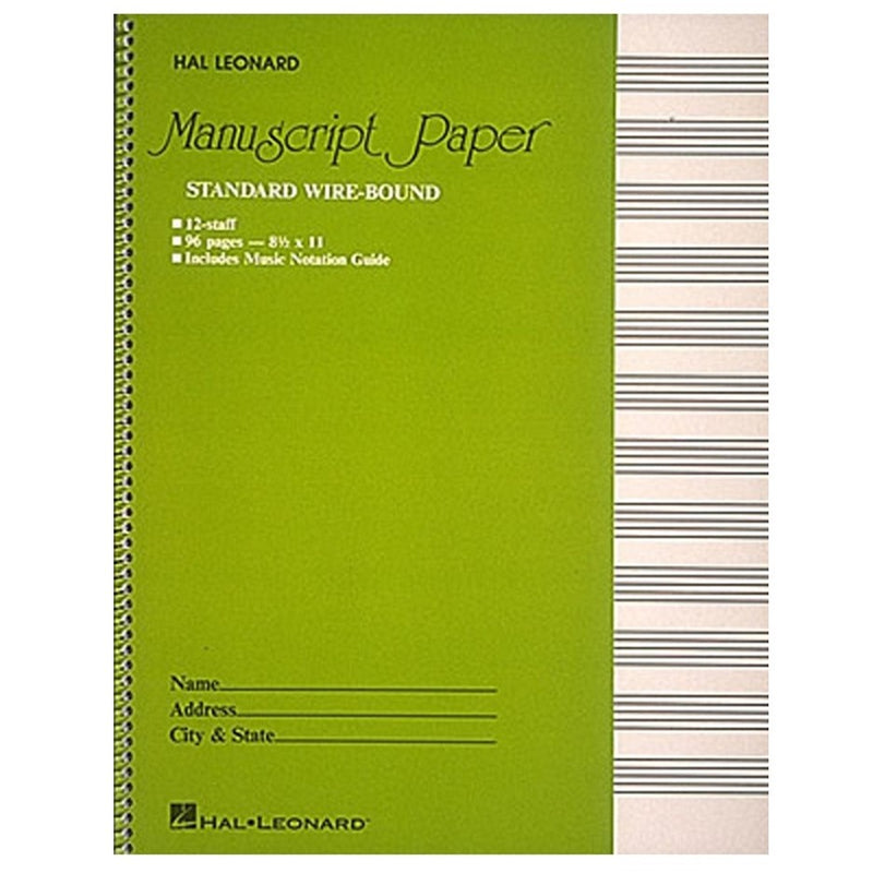 Standard Wirebound Manuscript Paper (Green Cover)