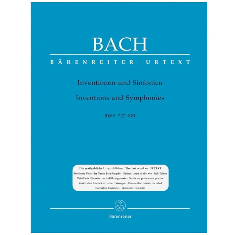 J.S. Bach Two and Three Part Inventions Urtext BWV 772-801