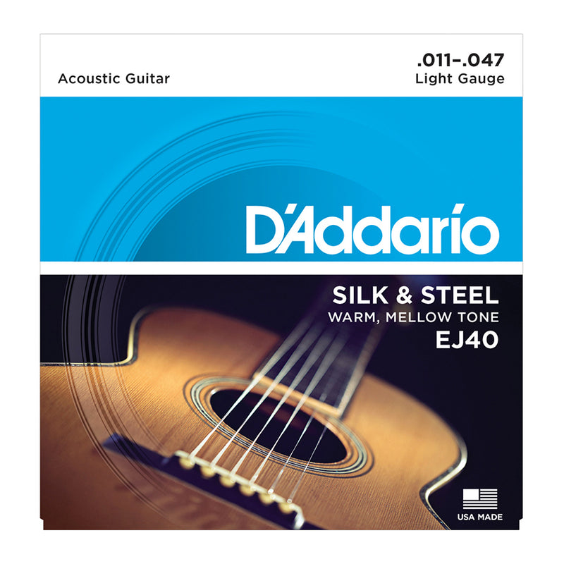 D'Addario EJ40 Folk Set - Silk and Steel 11-47