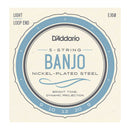 D'Addario EJ60 5-String Banjo Set, Nickel, Light, 9-20