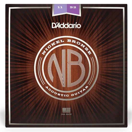 D'Addario NB1152 Nickel Bronze Acoustic Guitar Strings - 11-52