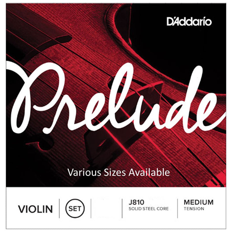 D'Addario Prelude J810 Medium Tension Violin Strings - Various Sizes
