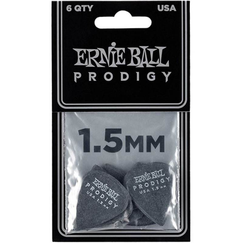 Ernie Ball 1.5mm Black Standard Prodigy Picks - Pack of 6