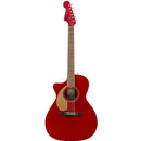 Fender Newporter Player Candy Apple Red Left Handed Acoustic Guitar w/Pickup
