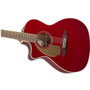 Fender Newporter Player Candy Apple Red Left Handed Acoustic Guitar w/Pickup