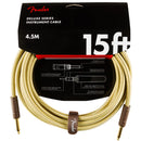 Fender Deluxe Series Instrument Cable, Straight/Straight, 15', Tweed