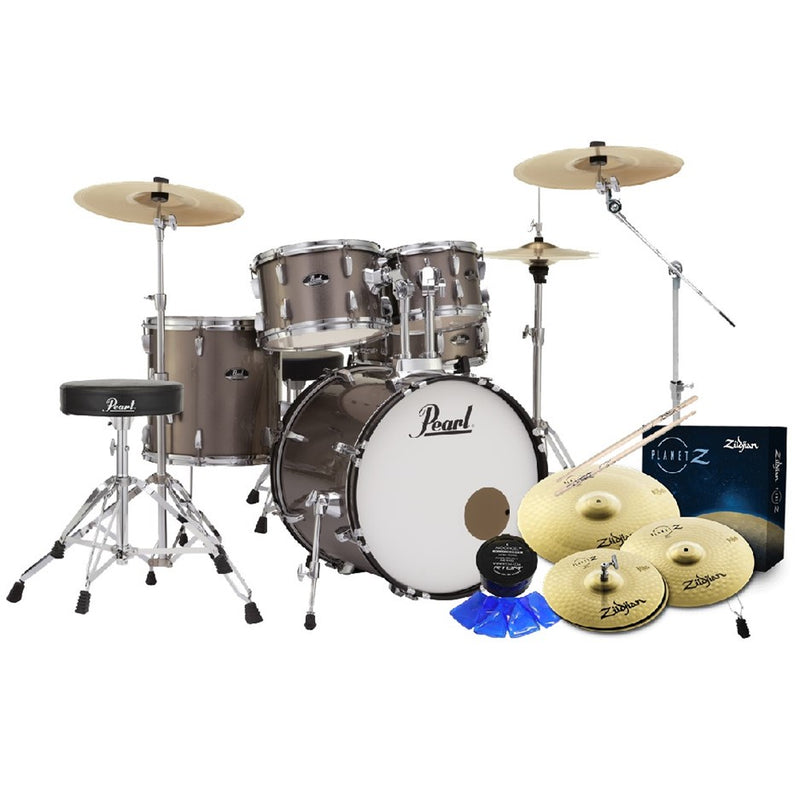 Pearl RS505B/C-707X Roadshow-X 20" Fusion Drum Kit [+ Hardware, Cymbals] - Bronze Metallic