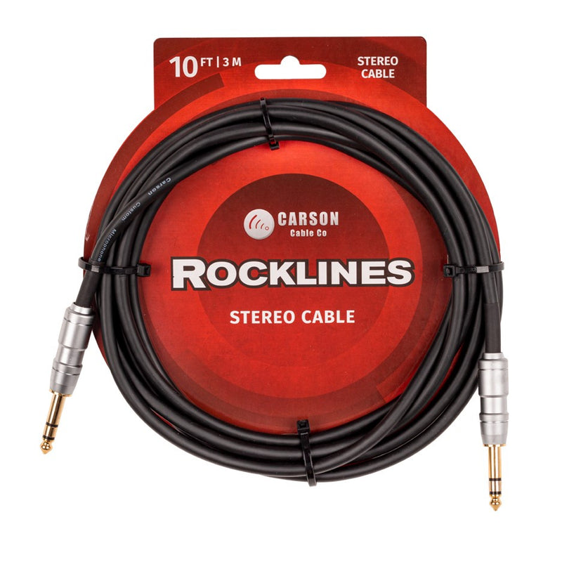 Carson ROK10ST Rocklines 10ft/3m Stereo Cable TRS to TRS