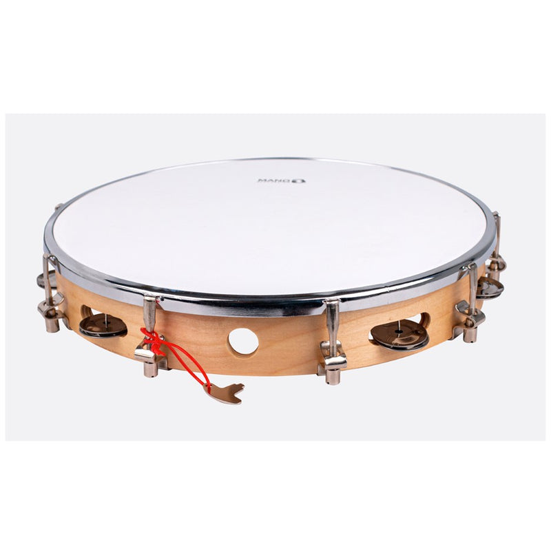 Mano Percussion 12" Tunable Wooden Headed Tambour Drum with Jingles