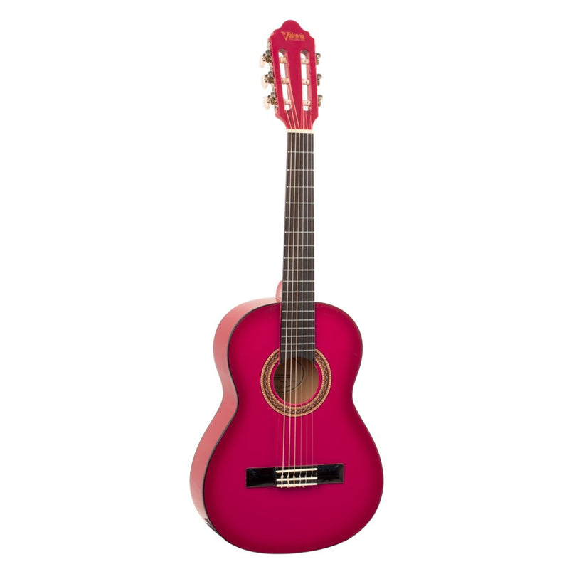 Valencia VC102 1/2 Size Classical Guitar - Pink Burst