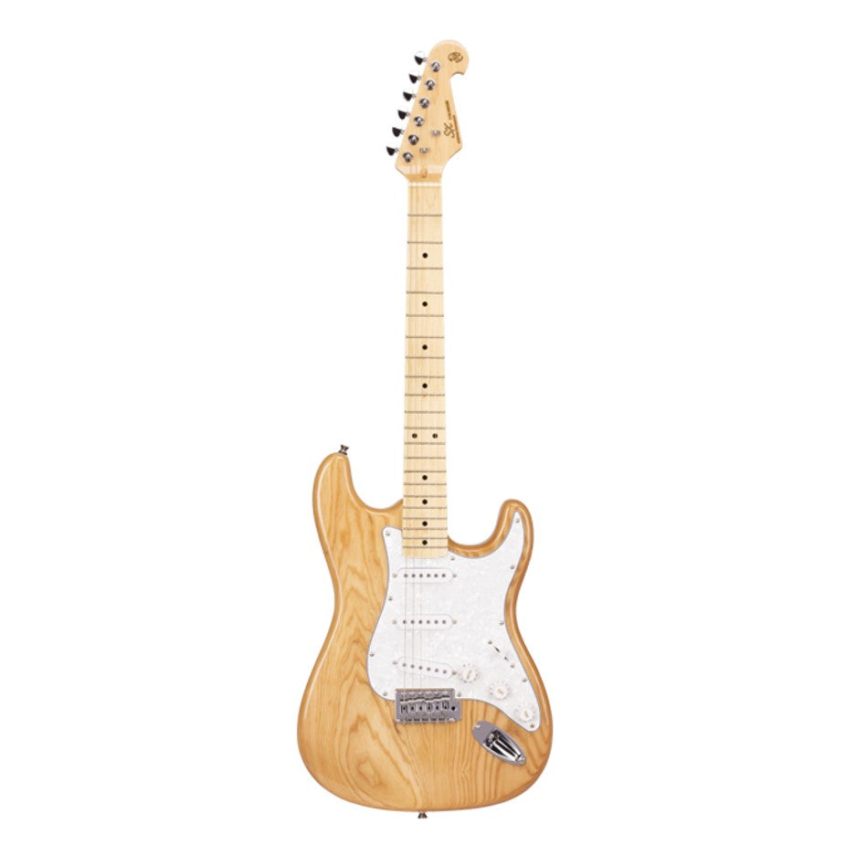 SX Ash Series Strat Style Electric Guitar - Natural