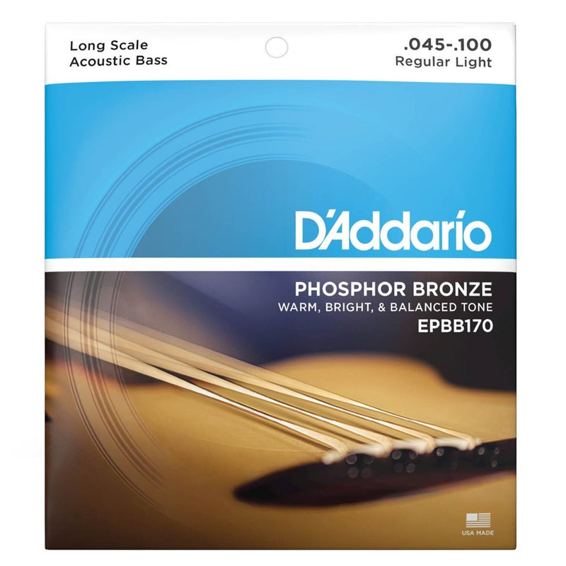 D'addario EPBB170 Phosphor Bronze Acoustic Bass Strings Light 45-100