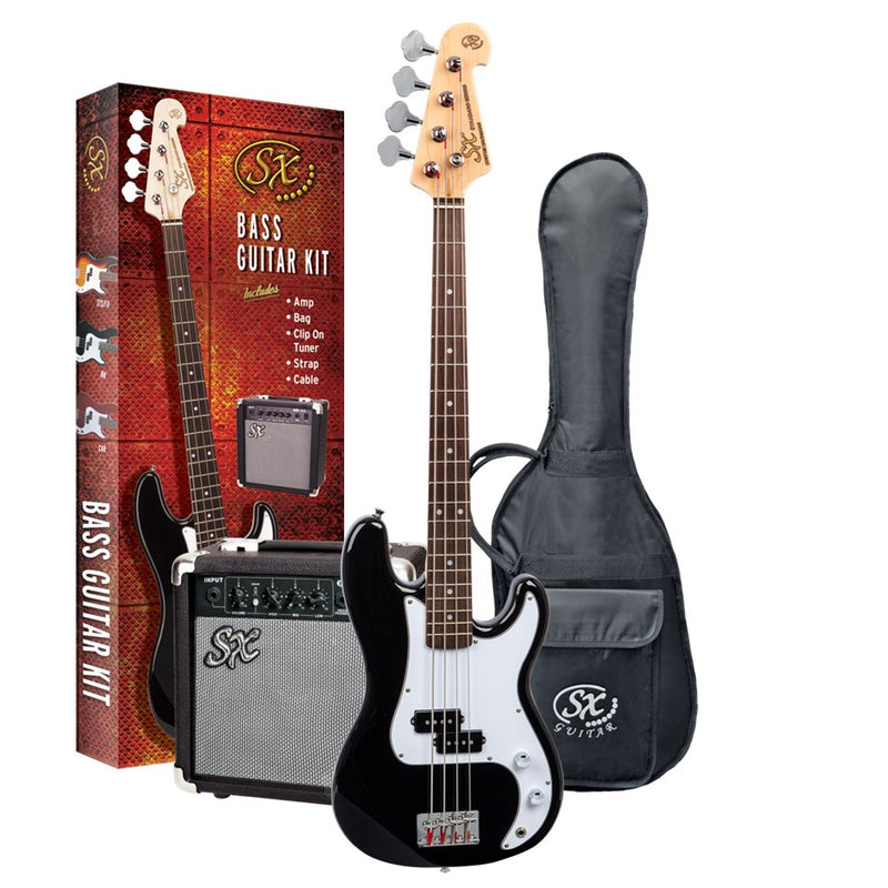 SX SB2SKB P-Bass Guitar Pack Black