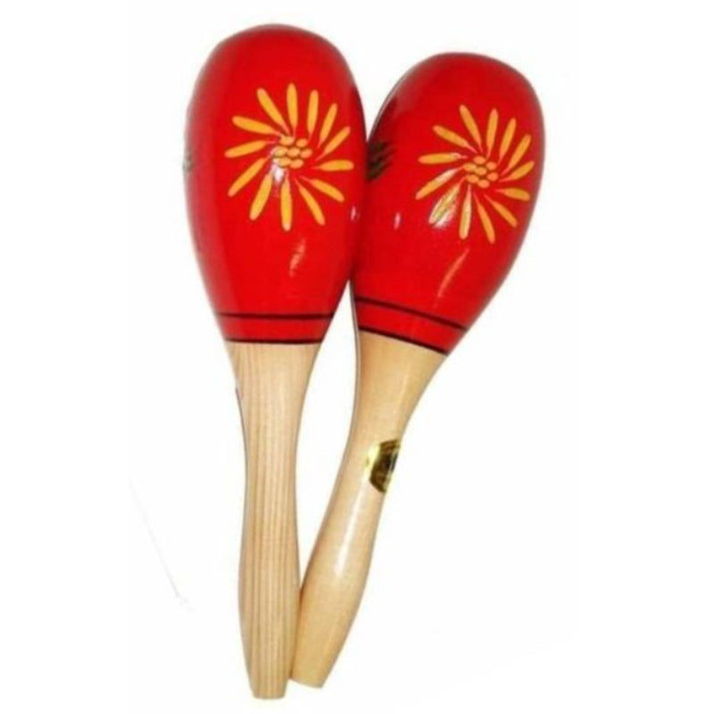 Mano Percussion UE410 Wooden Maracas - Red & Yellow Floral