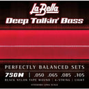 La Bella 750N Deep Talkin' Electric Bass Strings - Black Nylon Tape Wound - 4-String - Light 50-105