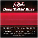 La Bella 760FL Deep Talkin' Stainless Flat Wound Bass Strings Light - 43-104