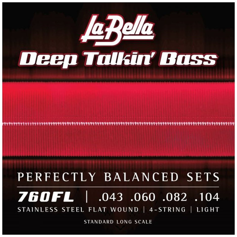 La Bella 760FL Deep Talkin' Stainless Flat Wound Bass Strings Light - 43-104