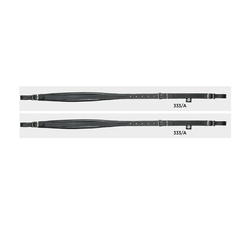 Italian Leather 333A Padded Accordion Shoulder Straps (Pair) - 4cm Wide