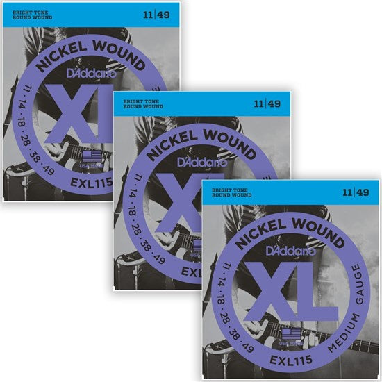 *Promo* D'Addario EXL115-3D Medium (3 Pack) 11- 49