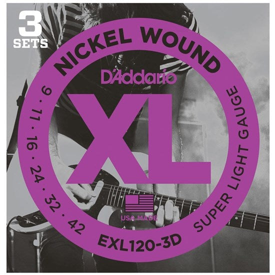 *Promo* D'Addario EXL120-3D Super Light (3 Pack) 9- 42