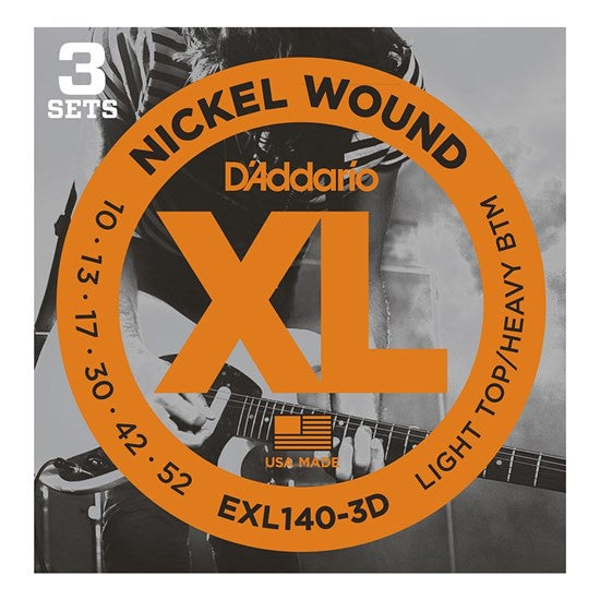 *Promo* D'Addario EXL140-3D Light Top / Heavy Bottom (3 Pack) 10 -52