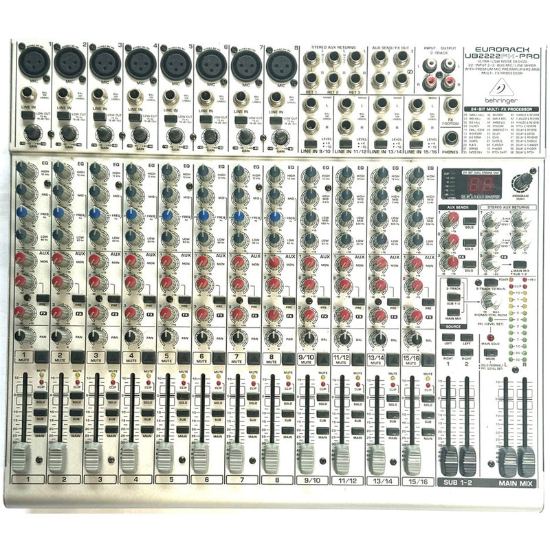 Behringer UB2222FX-Pro 22-Input 2/2-Bus Mic/Line Mixer with Premium Mic Preamplifiers and Multi-FX Processor *S/H*