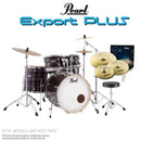 Pearl Export EXX 5-Piece 20" Fusion Kit Complete Package w/ Cymbals, Boom Stand, Throne - Amethyst Twist