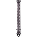 D'Addario Auto Lock Padded Guitar Strap - Black Geometric Pattern