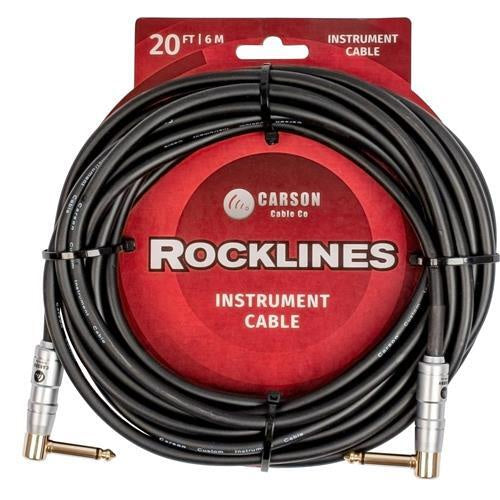 Carson Rocklines ROK20LL Instrument Cable, 20" / 6m - RA to RA