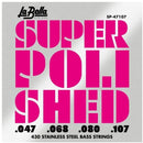 La Bella SP-47107 Super Polished Bass Guitar Strings, 4-String - 47-107