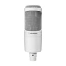 Audio Technica AT2020 CWH Cardioid Condenser Microphone w/ Pop Filter & Shock Mount - White