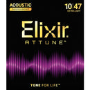 Elixir 21002 Attune Phosphor Bronze Coated Acoustic Guitar Strings, Extra Light - 10-47
