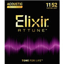 Elixir 21027 Attune Phosphor Bronze Coated Acoustic Guitar Strings, Custom Light - 11-52
