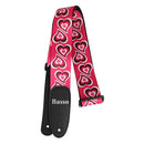 Basso DE19 Poly Pop Art Guitar Strap - Pink Hearts
