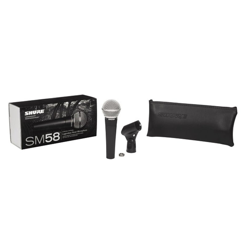 Shure SM58 complete with Carry Pouch and Clip at Volaris Music