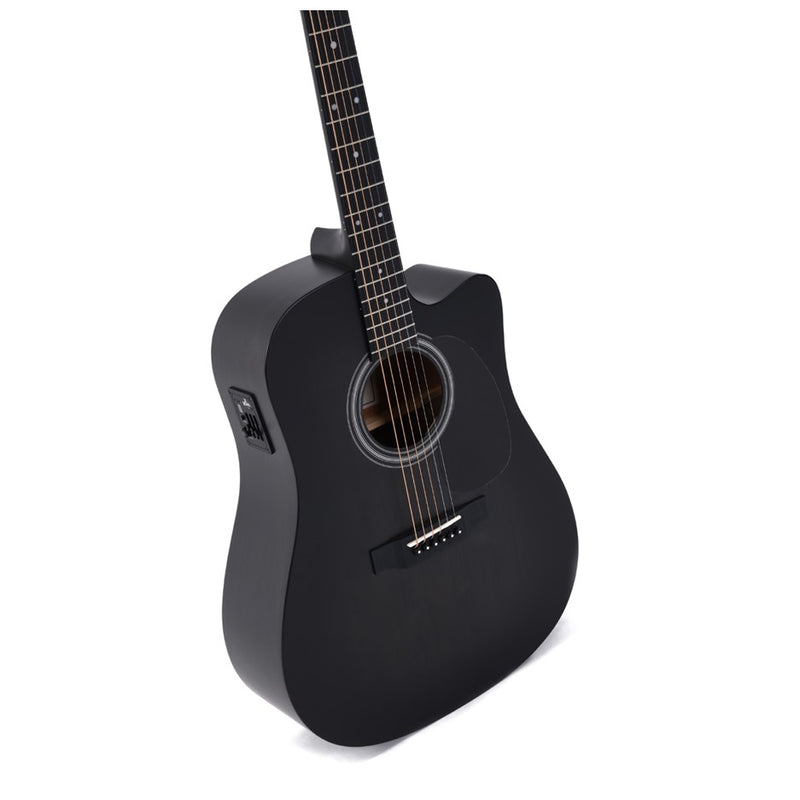 Sigma DMCE-BKB Solid Top Dreadnought Acoustic Electric Guitar w/ Gig bag - Black Burst