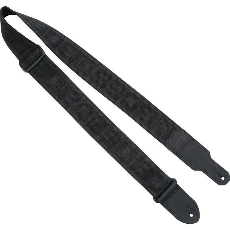 Boss Monogram Guitar Strap - Black w/ Black Logo