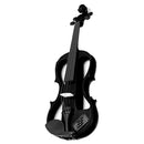 Carlo Giordano EV202 Series 4/4 Size Electric Violin in Black w/ Case, Bow, Rosin
