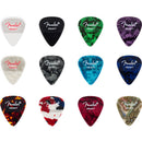 Fender 351 Dotted Celluloid Picks (12-Pack), Assorted Colours - Heavy