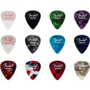 Fender 351 Dotted Celluloid Picks (12-Pack), Assorted Colours - Medium