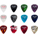 Fender 351 Dotted Celluloid Picks  (12-Pack), Assorted Colours - Thin
