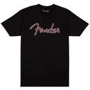 Fender Wavy Spaghetti Logo Tee, Pink Checker - Medium