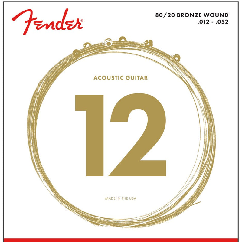 Fender 80/20 Bronze Acoustic Guitar Strings - Light (12-52)