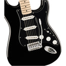 Squier FSR Sonic Stratocaster, Maple Fingerboard w/ Black Pickguard - Black