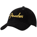 Fender Gold Spaghetti Logo Corduroy Baseball Hat