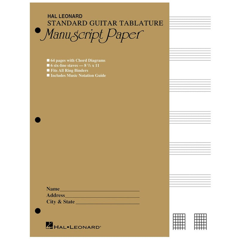 Hal Leonard Guitar Tab / Chord Diagram Manuscript Book - 64-Page