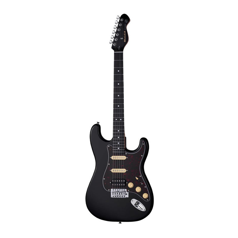 Mooer MSC-10-BLK/TTSP St-Style Electric Guitar - Black w/ Tortoiseshell Pickguard