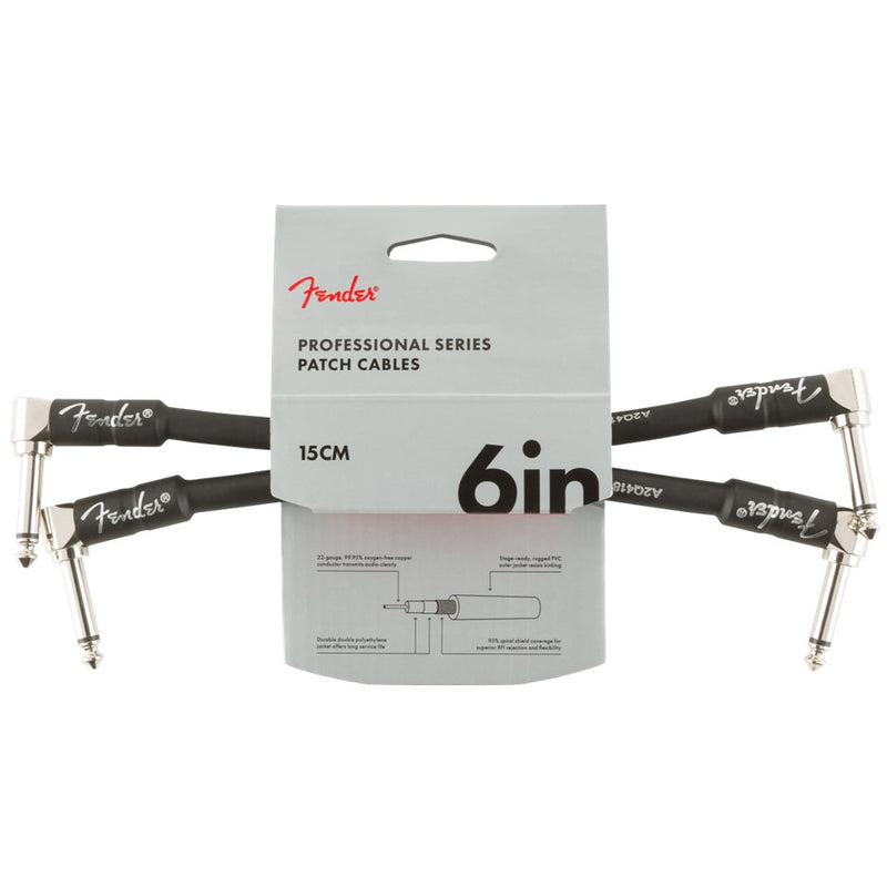 Fender Professional Series Patch Cables, 6" - Pack of 2