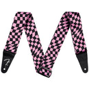 Fender Wavy Checkerboard Poly Guitar Strap - Pink